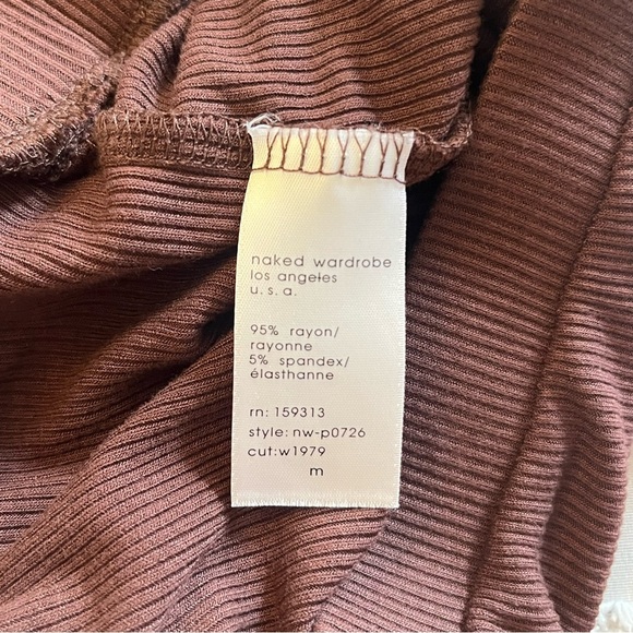 Naked Wardrobe Brown Full Length Pull-on Leggings Women's Medium - Picture 2 of 11